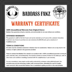baddass fanz warranty 2026
