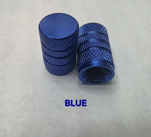 Chrome Plated Stem Caps – Blue