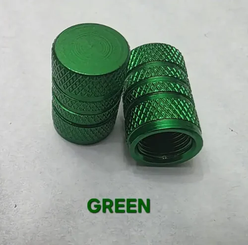Chrome Plated Stem Caps – Green