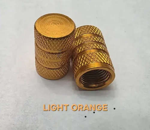 Chrome Plated Stem Caps – Light Orange
