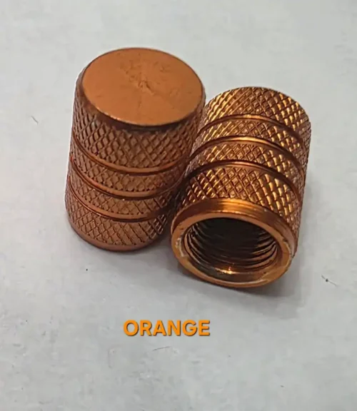 Chrome Plated Stem Caps – Orange