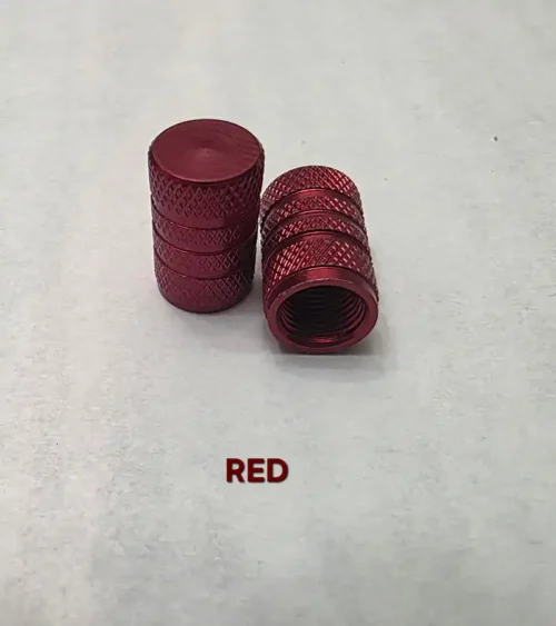 Chrome Plated Stem Caps – Red